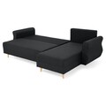 Coltar extensibil cu lada si sezlong interschimbabil, Lecce, L.230 l.76/140 H.90, stofa, gri inchis