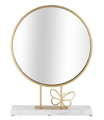 Oglinda de masa Butterfly, Mauro Ferretti, 30×39.5 cm, fier/marmura, auriu Decoratiuni