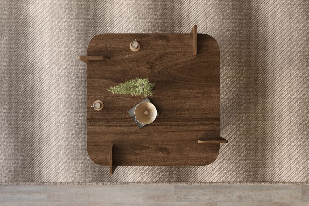 Masuta de cafea, Hanah Home, Wood, 90x35x90 cm, Maro - imagine 4
