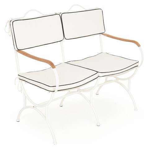 Bancheta pentru exterior, versailles, 117 x 71 x 112 cm, alb/natur