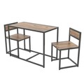 Set masa si 2 scaune Bahar, Kalune Design, natural/negru