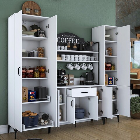 Dulap multifunctional, Rani, JE150, 220x198.6x40 cm, PAL, Alb