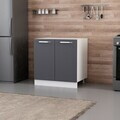 Dulap pentru bucatarie, Hanah Home, Minar, 80x87x58 cm, Alb / Antracit