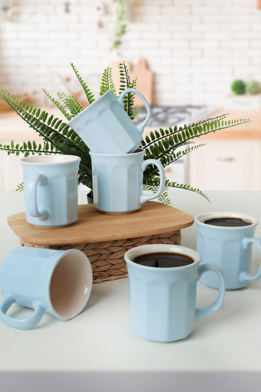 Set cani Keramika 275KRM1980 Ceramica Nu absoarbe apa Albastru / Crem