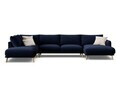 Coltar panoramic stanga 6 locuri, Naomi, Micadoni Home, 365x235x75 cm, catifea, albastru regal