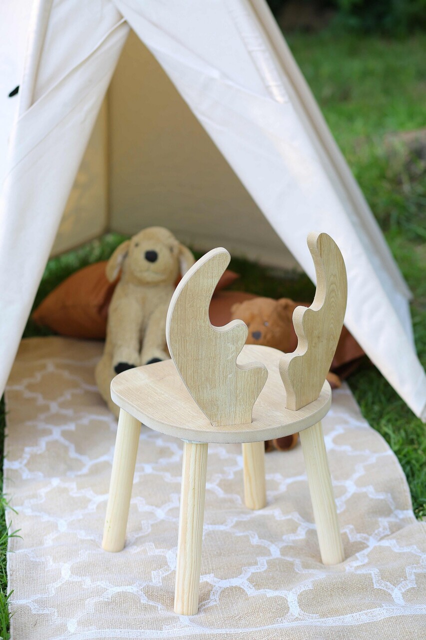 Set masa si scaun pentru copii, Bambini, Deer One Chair Set, Maro / Alb - 2 | YEO