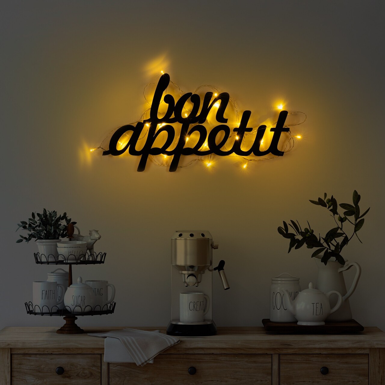 Decoratiune de perete, Bon Appetit 171, 30 x 50 cm, Negru - view 3