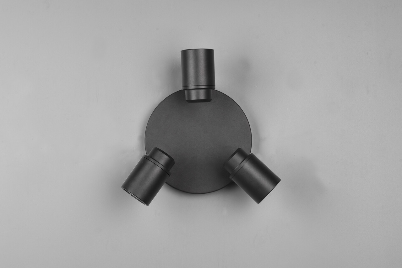 Plafoniera Angelo, TRIO, 20x15.5 cm, 5W, 3x GU10, metal, negru mat - 1 | YEO