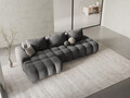 Coltar extensibil stanga 3 locuri, Linz, Cosmopolitan Design, 275x142x84 cm, cotiera dreapta, catifea, gri