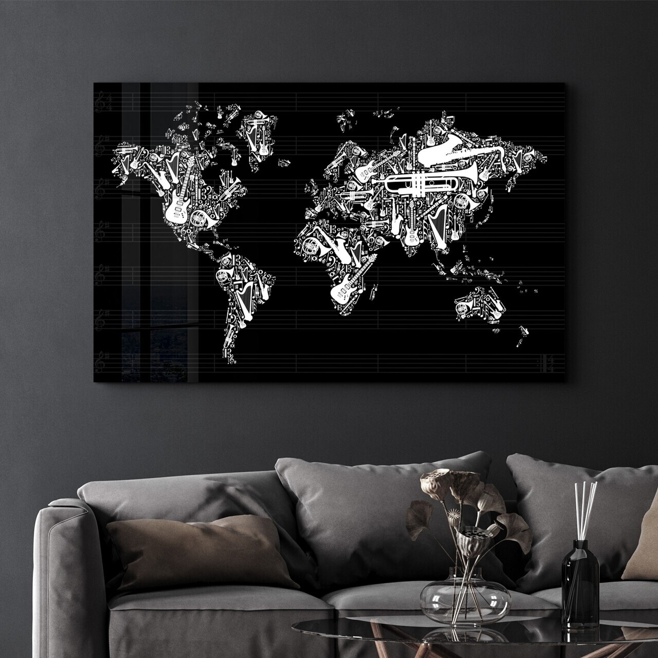 Tablou decorativ, CAM-3024, Dimensiune: 35 x 55 cm, Multicolor