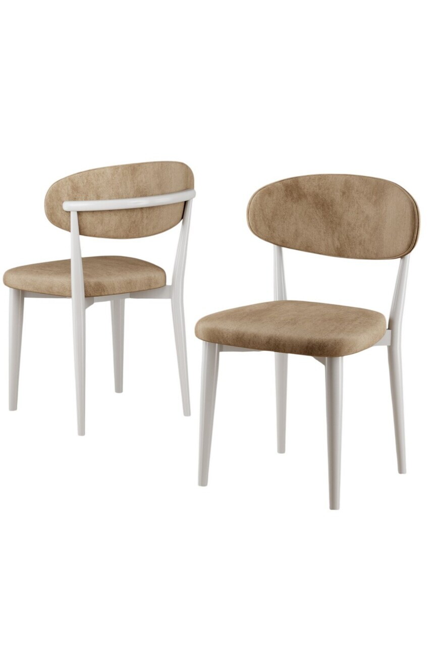 Set scaune 2 piese, Hanah Home, Onex, Cappuccino / Alb — imaginea 2