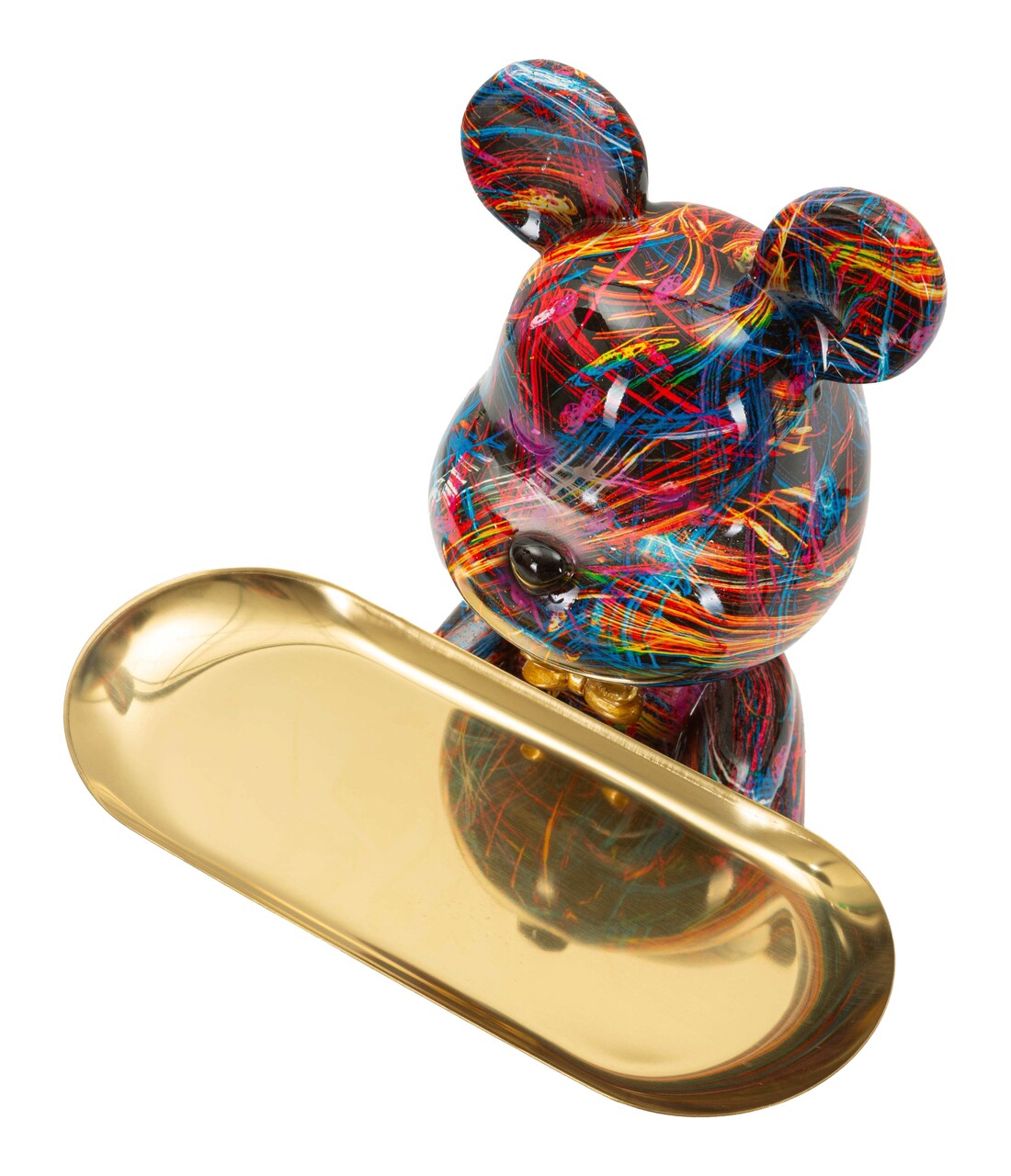 Decoratiune cu tava, Mauro Ferretti, Dog Psyco -A, 17x15x22.5 cm, polirasina, multicolor - imagine 6