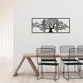Decoratiune de perete, Tree 10, Metal, 49 x 60 cm, 3 piese, Negru