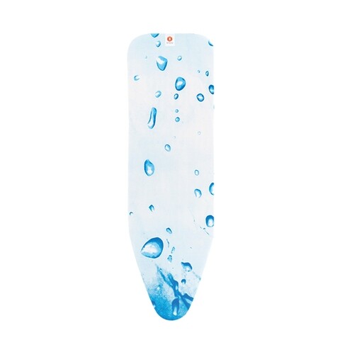 Husa pentru masa de calcat, brabantia, ice water, 38 x 124 cm, 2 mm spuma, bumbac, alb/bleu