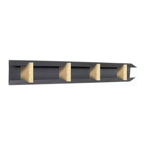 Cuier de perete, MHANG-002, Dimensiuni: 60 x 10 x 10 cm, Negru