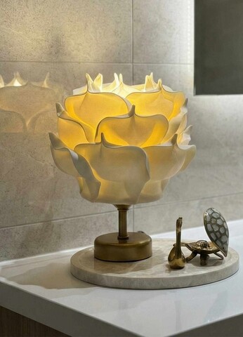 Lampa de masa, L'essentiel Maison, 627GNT1025, Crem / Auriu antic