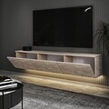 Comoda TV, Inarch, Neon Illuminated, Travertin