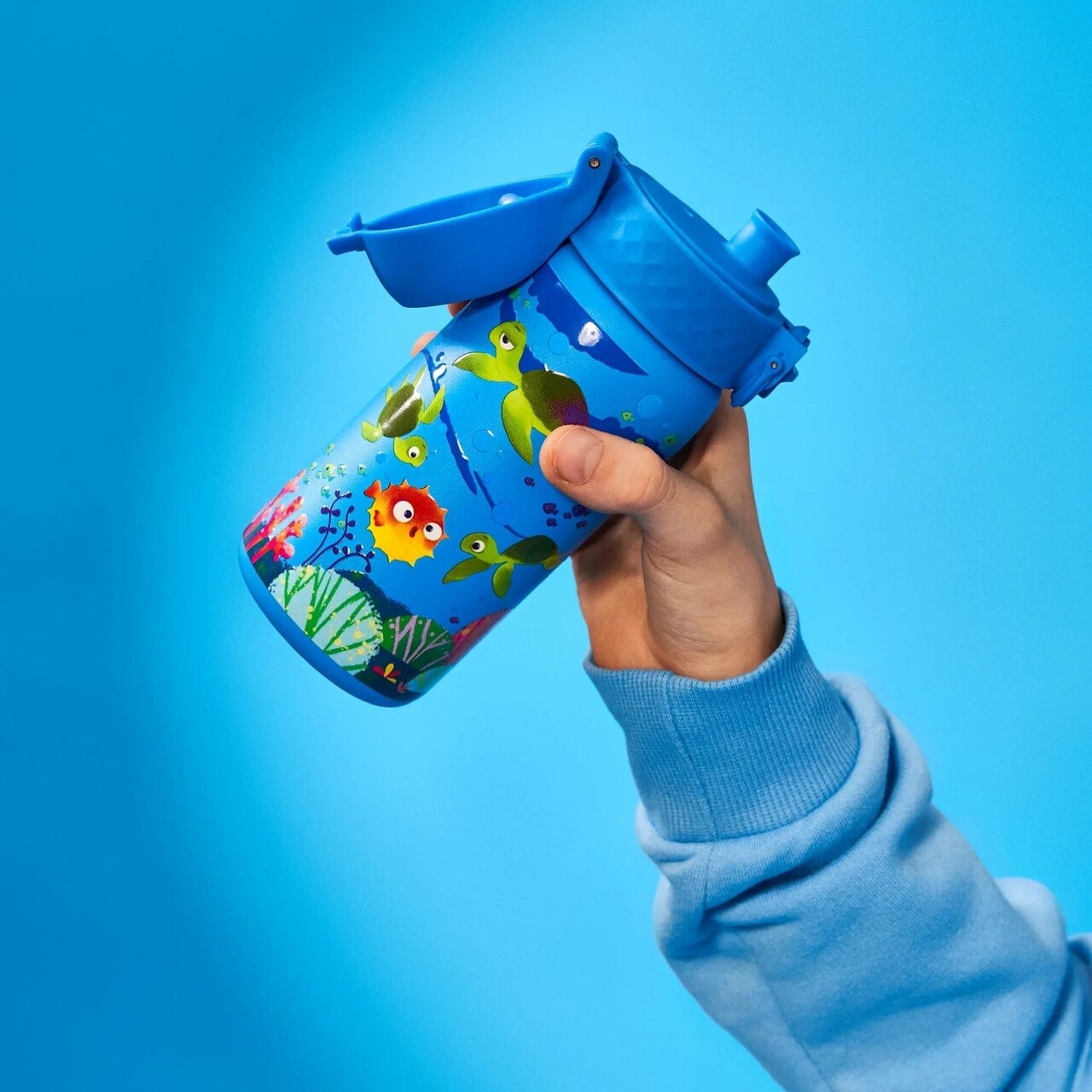 Sticla apa pentru copii, inox, 400ml, Sea Turtle - Ion8 - imagine 5