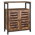 Bufet inferior cu 2 usi si raft, Vasagle, 70 x 30 x 80 cm, fier/PAL, maro rustic
