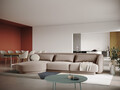Coltar stanga 4 locuri, Tulum, Cosmopolitan Design, 255x156x70 cm, catifea, bej
