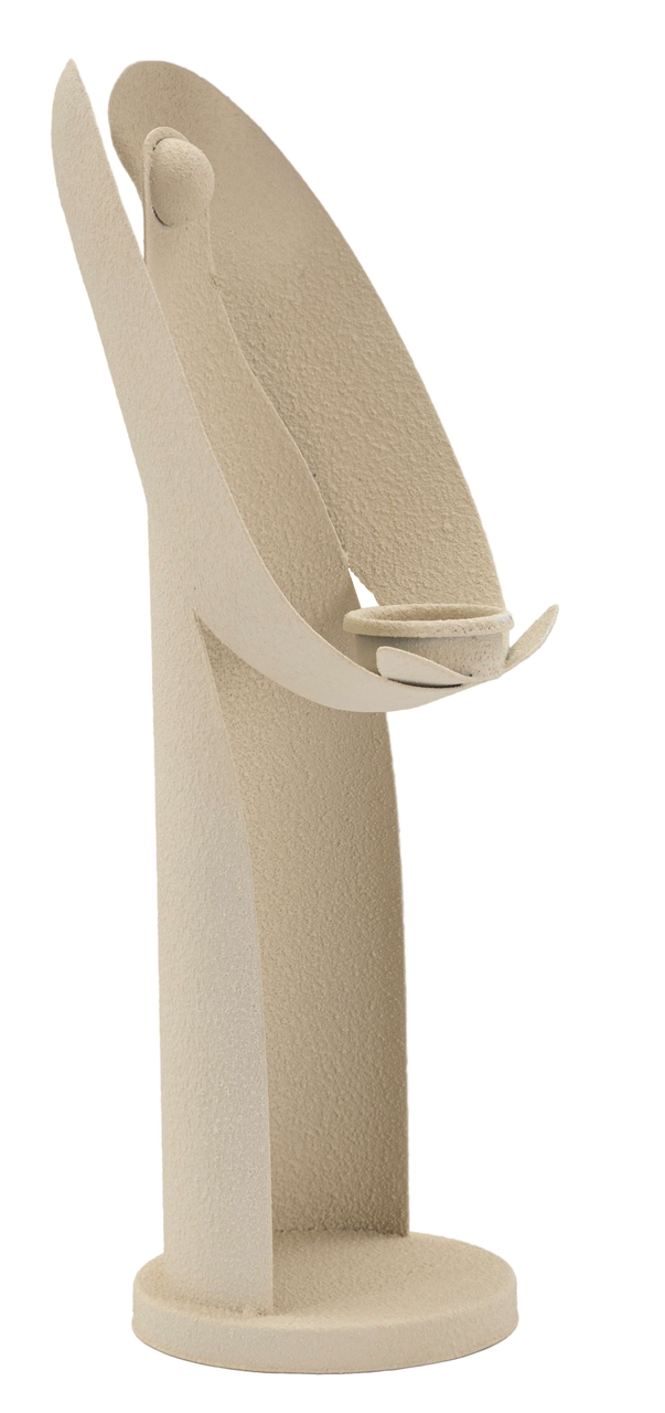 Suport lumanare Dune Angel, Mauro Ferretti, 13x11.5x37.5 cm, fier, crem