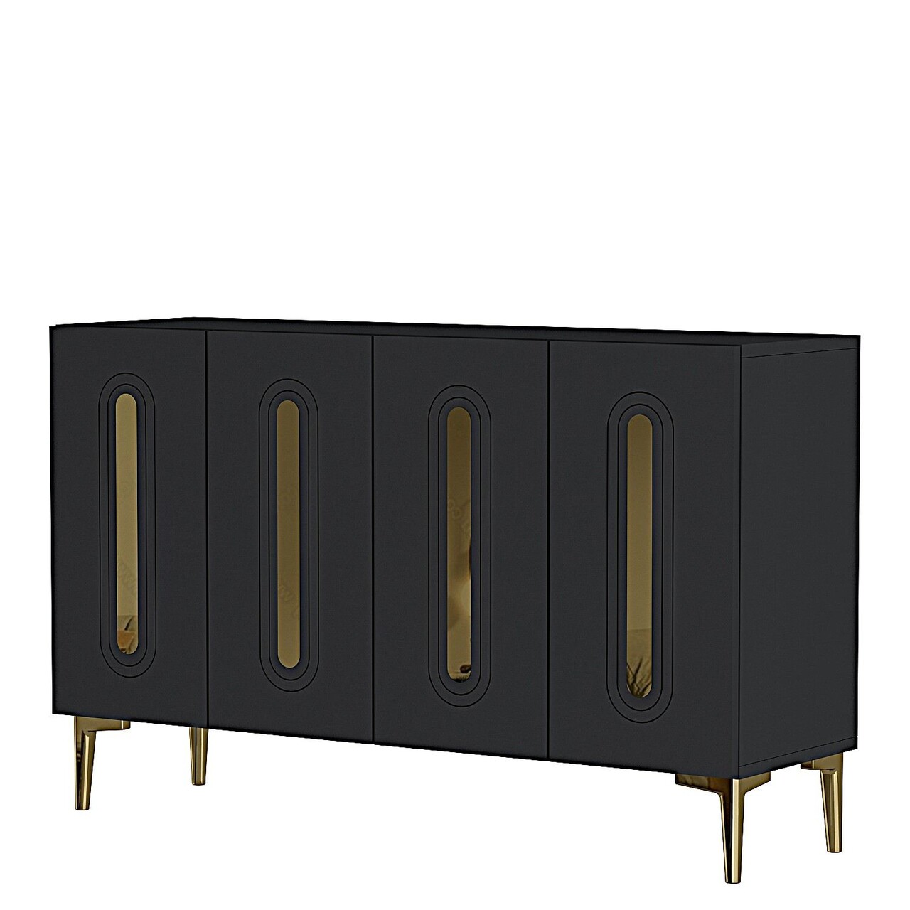 Consola, Hanah Home, Rany 120, 120x75x32 cm, Antracit / Aur - view 3