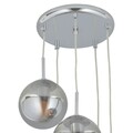 Lustra, Aldos, H.75-160 D.35 cm, 5 x E27, 40W, metal/sticla, argintiu/fumuriu