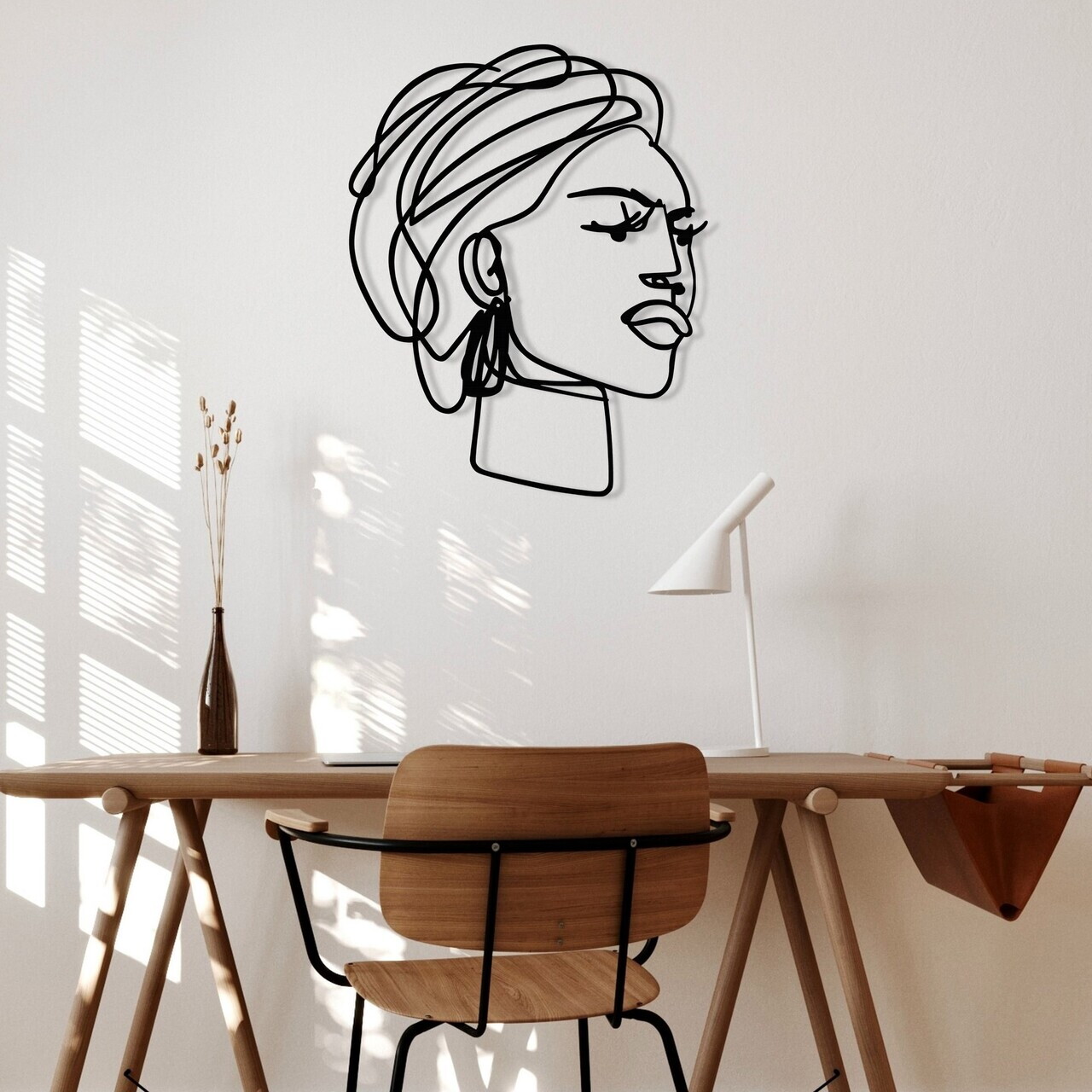 Decoratiune de perete, Afro, Dimensiuni: 52,5 x 66 cm, Negru — imaginea 3