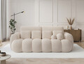 Canapea extensibila 3 locuri ELTAP, Cotonn, 256x119x105 cm, lemn/poliester, alb murdar