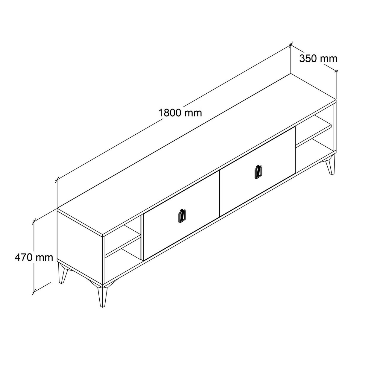 Comoda TV, Hanah Home, Deren 3807, 150x47x35 cm, PAL, Maro — imaginea 5