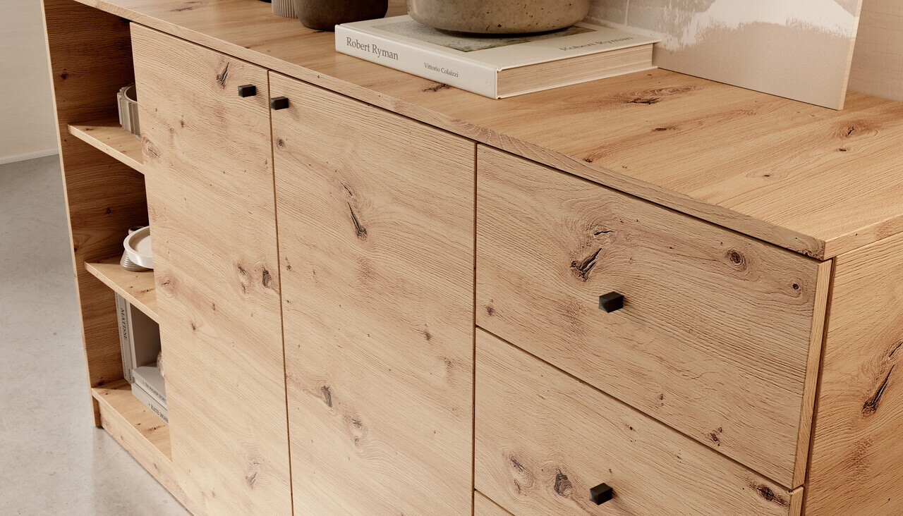 Comoda ADRK, Evi II, 160x40x87 cm, PAL laminat, artisan — imaginea 5
