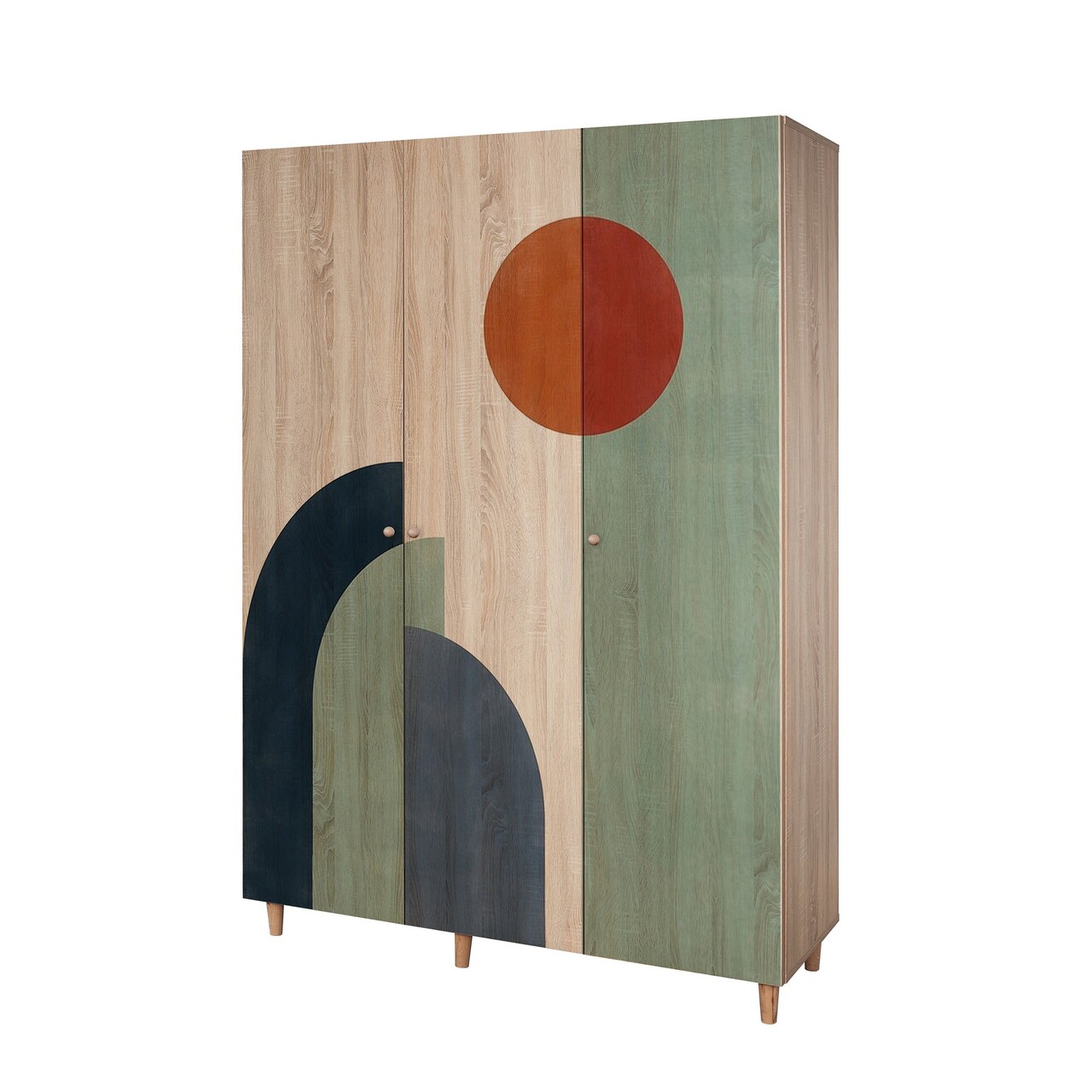Dulap pentru haine, Vella, Lena 3 -972, 135x192x52 cm, PAL, Sonomo - 2 | YEO