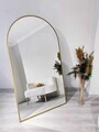 Oglinda Cheval, Hanah Home, Oval 100x180, 100x180x1.5 cm, Auriu