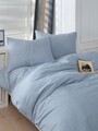 Lenjerie de pat pentru o persoana, Lizbon - Blue, EnLora Home, 70% bumbac/30% poliester