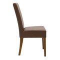 Scaun Ditta, Pakoworld, 45x58x96 cm, piele ecologica/lemn masiv de fag, maro deschis/maro