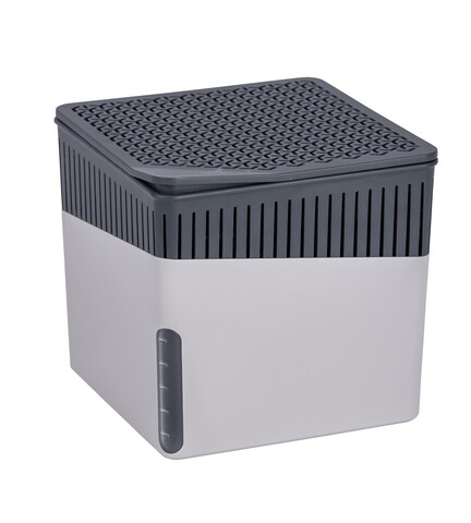 Dezumidificator, Wenko, Cube 1000 g, 16.5 x 15.7 x 16.5 cm, plastic, gri