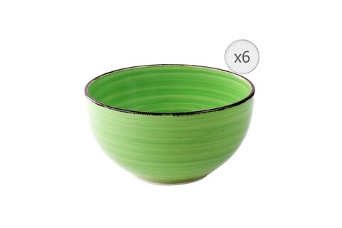 Set 6 boluri Gala Green, Heinner, Ø14 cm, ceramica, verde