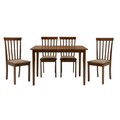 Set masa si 4 scaune Diego, Pakoworld, 112x72x74 cm, MDF/lemn de cauciuc, maro/maro