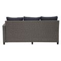 Set coltar de gradina/terasa 4 piese, cu spatiu de depozitare Baxter, 165x67x73 cm/ 120x82x67 cm, otel/ratan, gri/negru