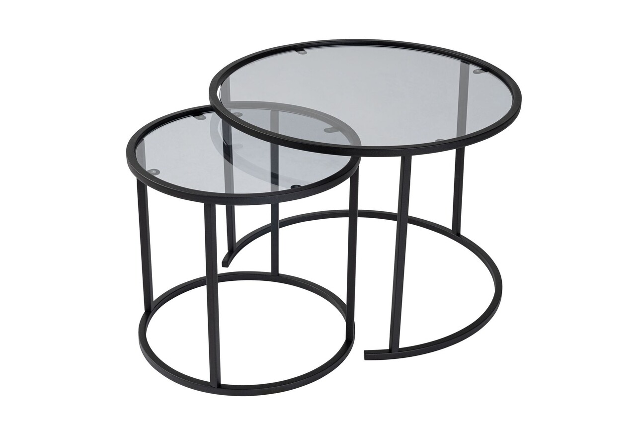 Set masute de cafea, Hanah Home, Black-Grey-60-42, Negru - imagine 7