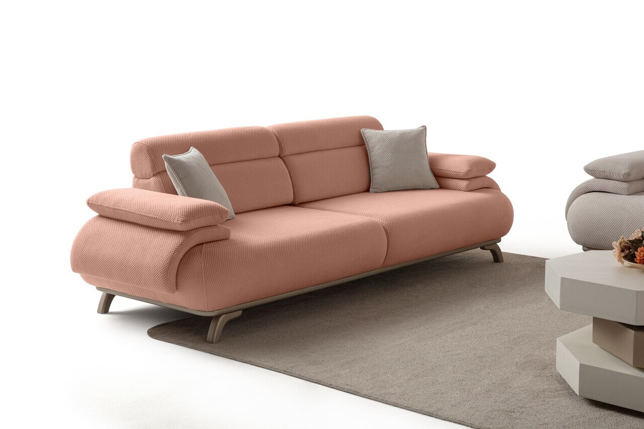 Canapea 3 locuri, Atelier del Sofa, 752EST1142, Lemn de carpen/PAL melaminat, Roz pudra - view 7