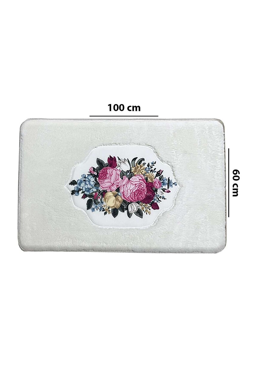 Covoras de baie, L'essentiel Maison, Bella Rose, 60x100 cm, Ecru - imagine 2