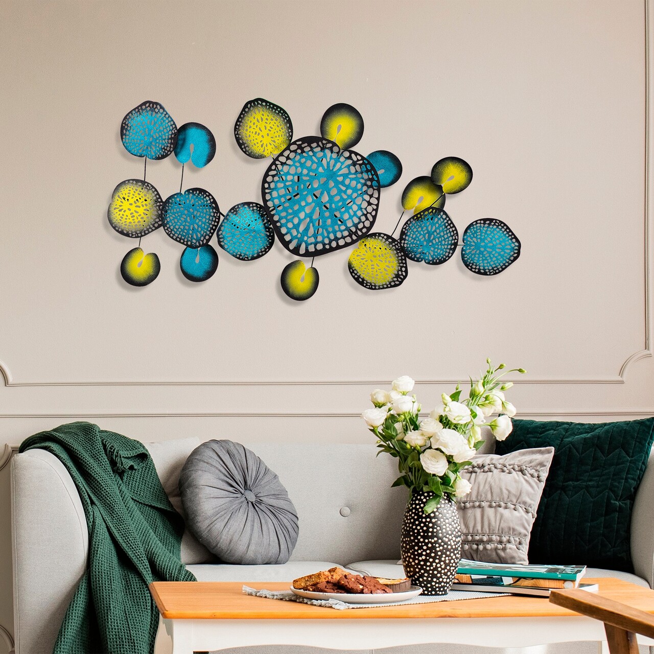 Decoratiune de perete, Nenuharps 1, Dimensiuni: 125 x 62 x 4 cm, Multicolor - view 3