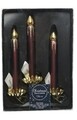 Set 3 lumanari decorative, Decoris, 4.3x4.8 cm, sticla, visiniu