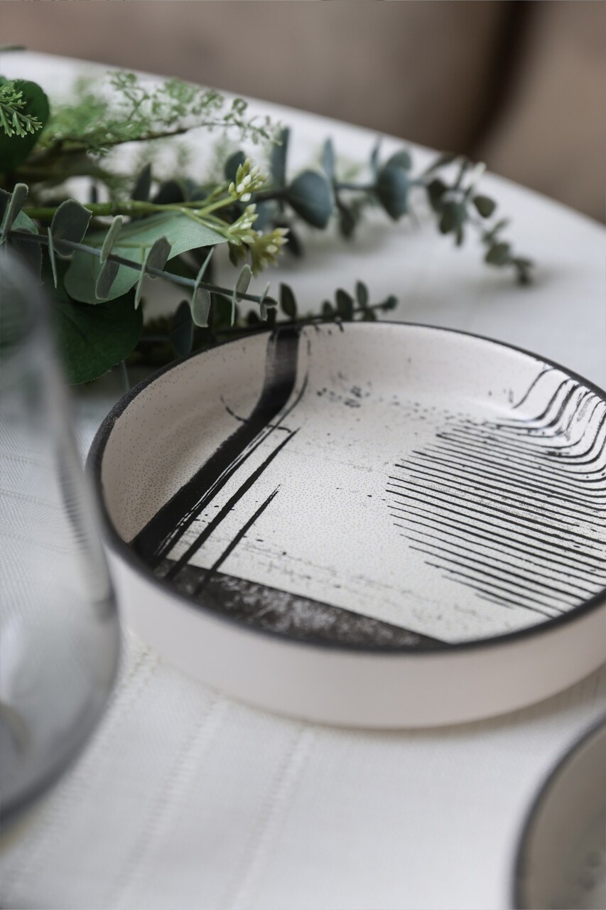 Set boluri ceramice (6 bucăți), L'essentiel Maison, 275KRM2360, Antibacterian, Alb/Negru - view 3