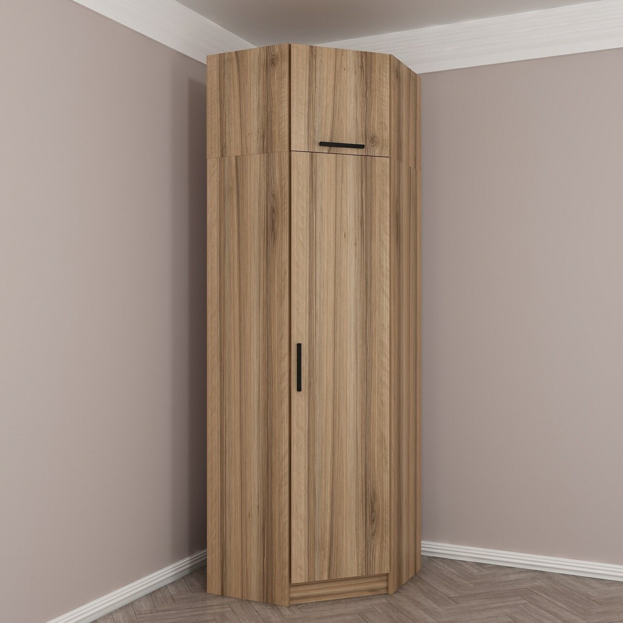 Dulap pentru haine, Minerva, Kale Oak, 74x255x52 cm, PAL, Stejar - 1 | YEO