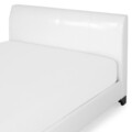 Pat tapitat 140x200 cu somiera inclusa, Zaffiro, L.221 l.146 H.96, pal/piele ecologica, alb