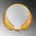 Oglinda decorativa, Palm Mirror L, Metal, Dimensiune: 59 x 57 cm, Auriu