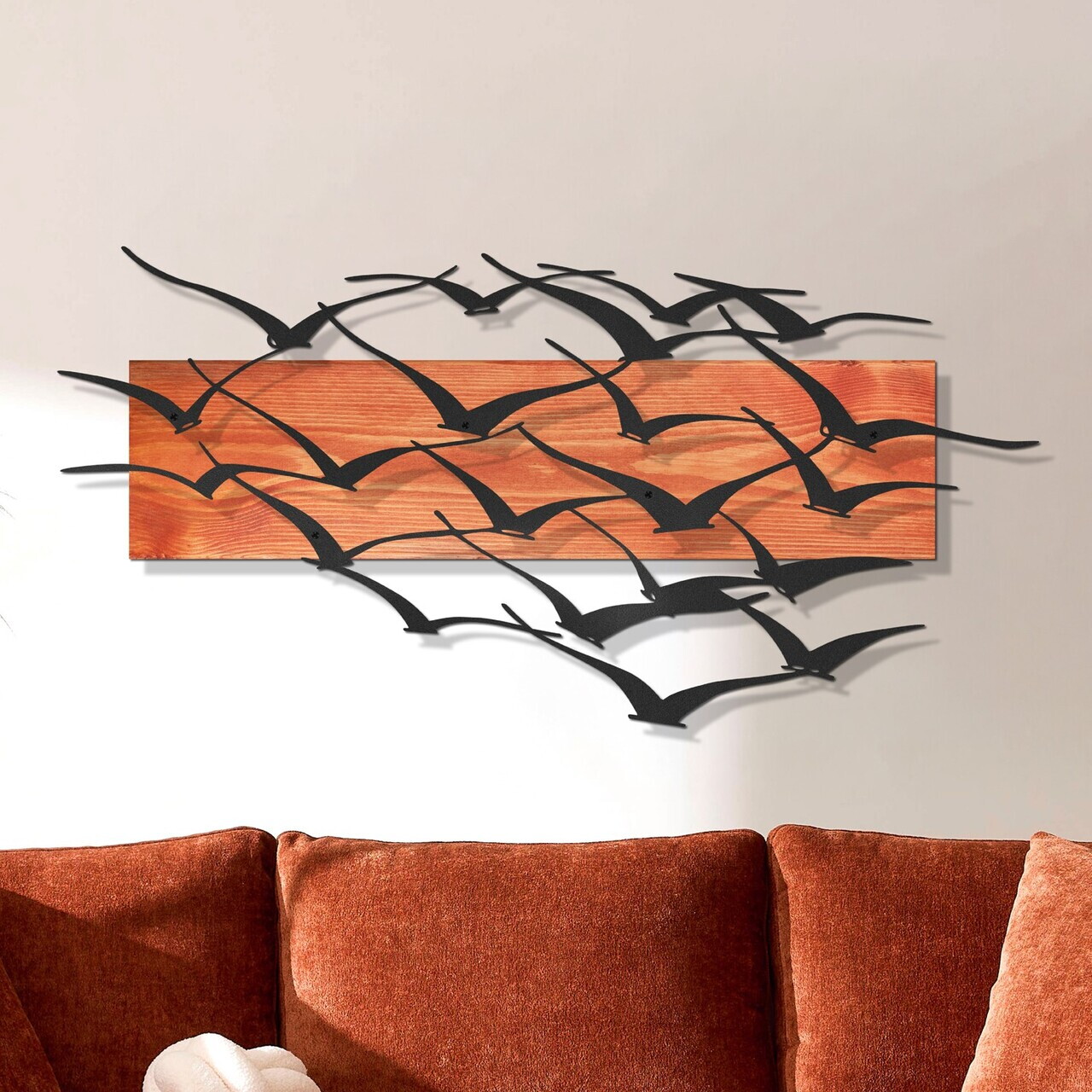 Decoratiune de perete, Ventus, Cadru: Lemn (Grosime: 2 cm), Roșu/Negru — imaginea 2