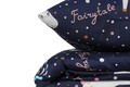 Lenjerie de pat pentru o persoana Single XXL (DE), 2 piese, Magic Unicorn - Dark Blue, Eponj Home, 65% bumbac/35% poliester